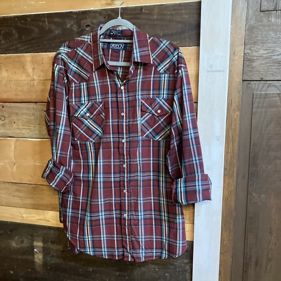 90's Vintage Sasson Shirt Large Casual Button Up Long Sleeve Mens - Picture 9 of 9